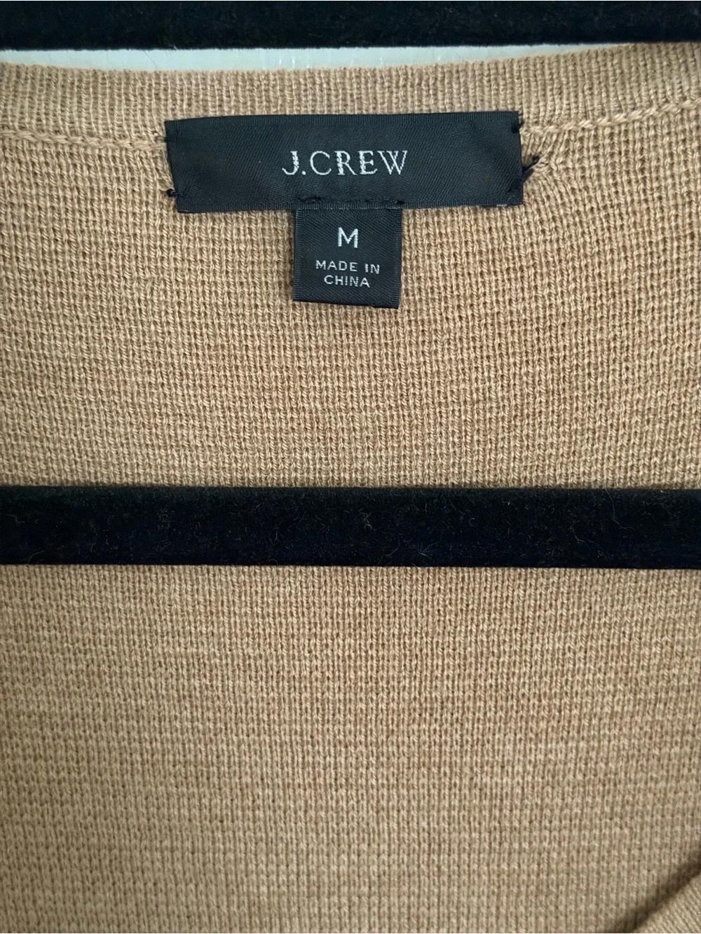 J.Crew Open Front Long Cotton Merino Wool Blend Cardigan in Camel